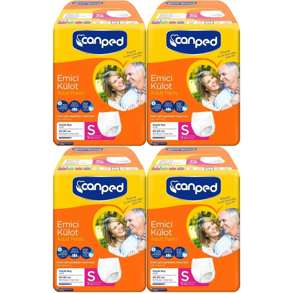 Canped Emici Külot Hasta Bezi S-Küçük Small 36 Adet (4PK*9)