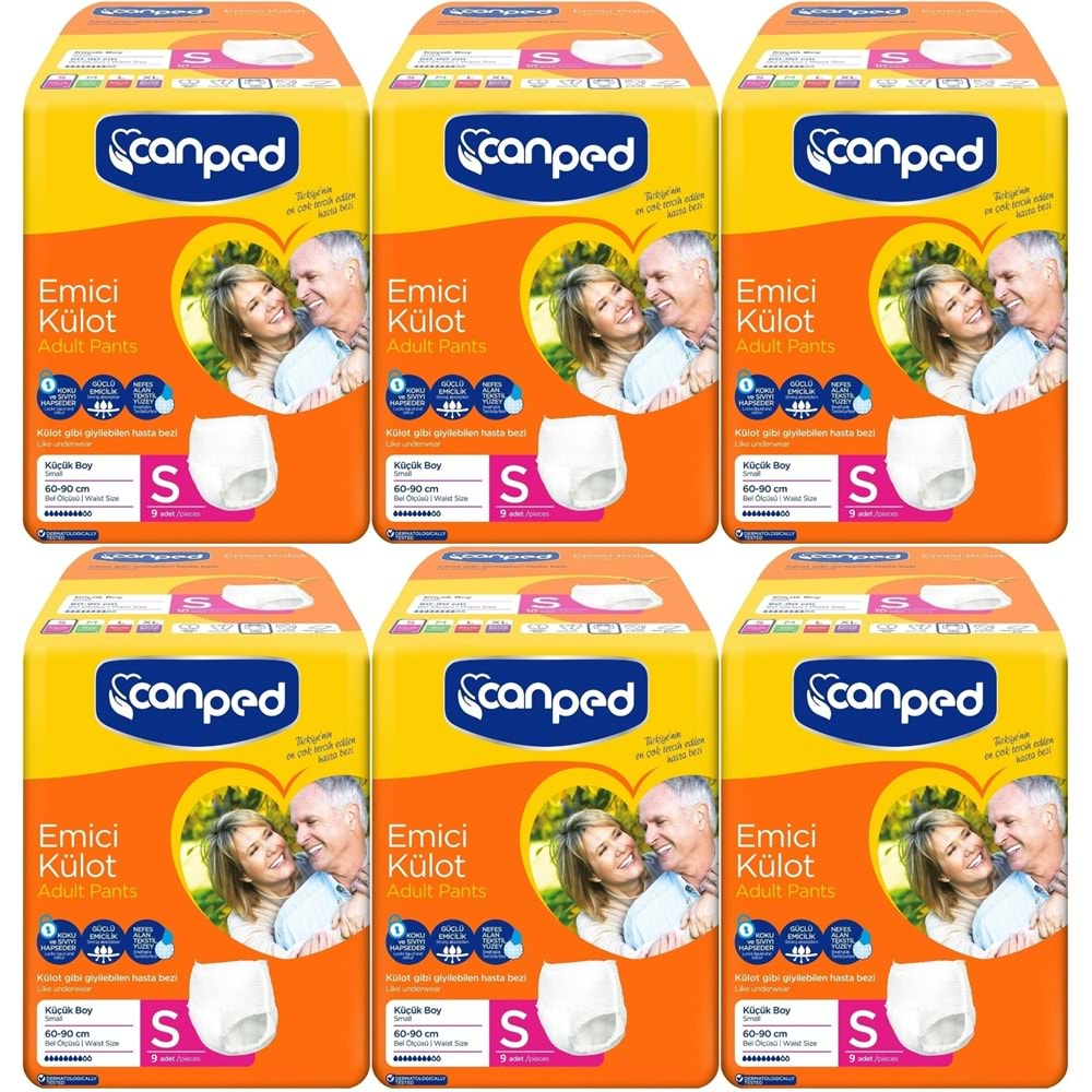 Canped Emici Külot Hasta Bezi S-Küçük Small 54 Adet (6PK*9)