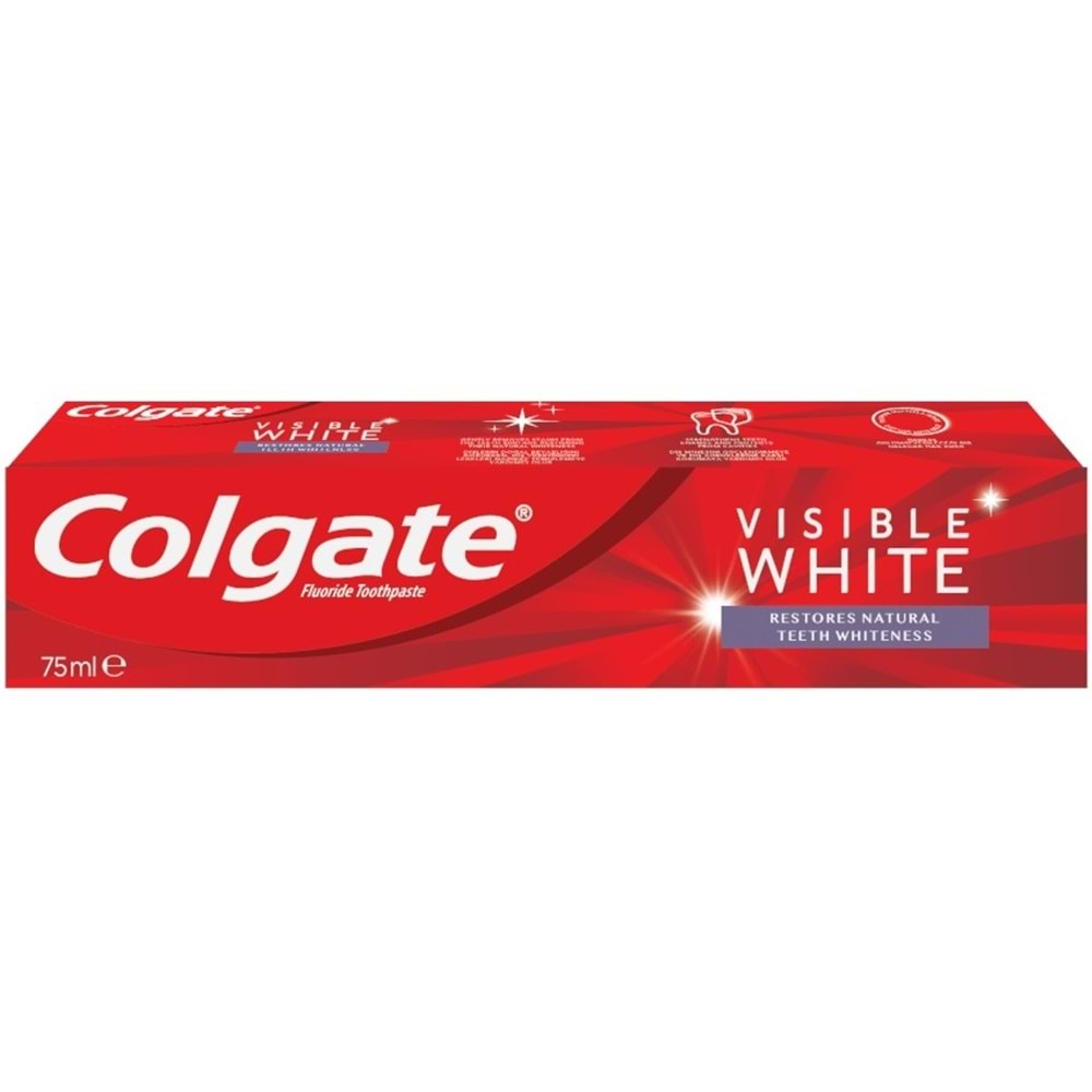 Colgate Diş Macunu 75ML Visible White/Görünür Beyazlık (9 Lu Set)