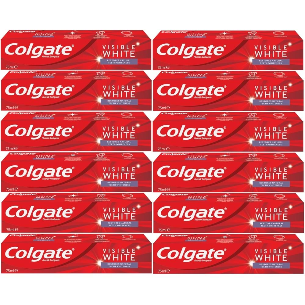 Colgate Diş Macunu 75ML Visible White/Görünür Beyazlık (12 Li Set)