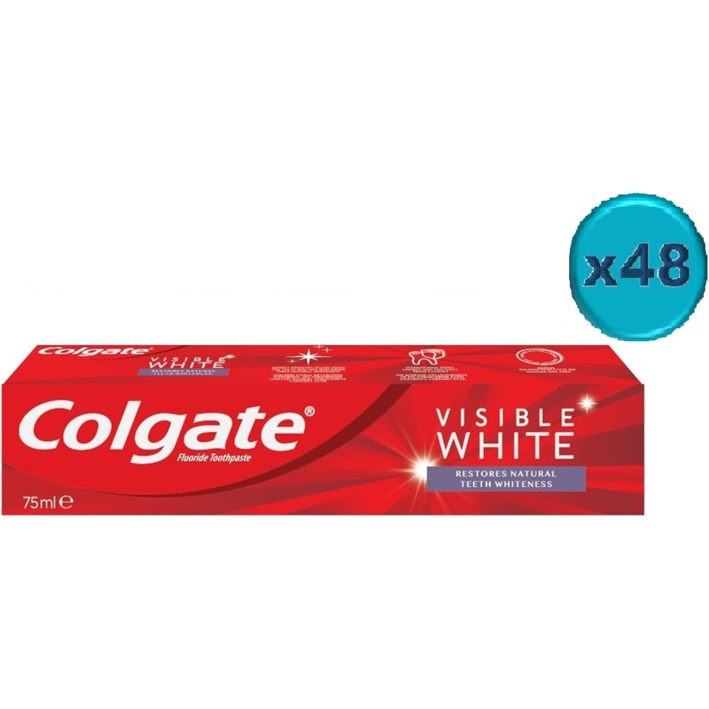 Colgate Diş Macunu 75ML Visible White/Görünür Beyazlık (48 Li Set)