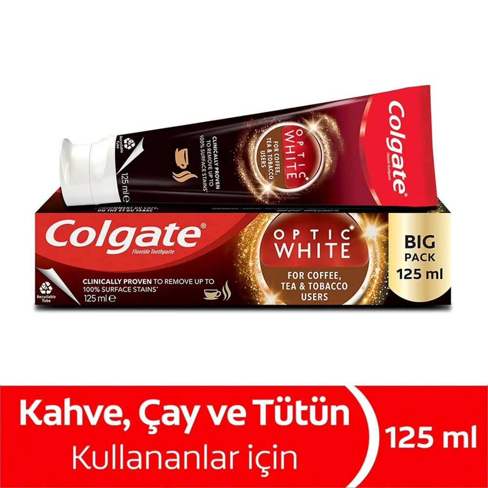 Colgate Diş Macunu Optic White 125ML Çay-Kahve-Sigara (3 Lü Set)