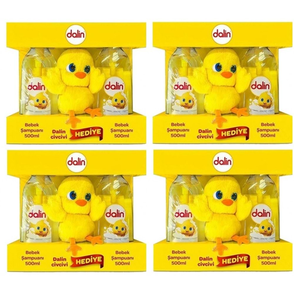 Dalin Bebek Şampuanı 500ML+500ML (Peluş Civciv Oyuncak Hediyeli) (4 Lü Set)