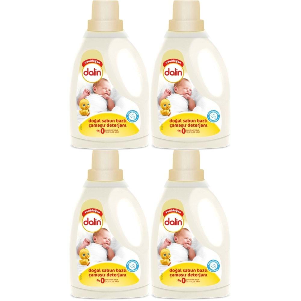 Dalin Çamaşır Deterjanı 1500ML Sensitive Sabun Kokulu (4 Lü Set)