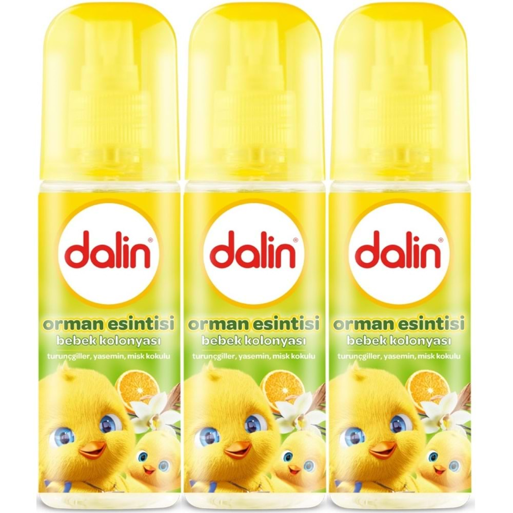 Dalin Bebek Kolonyası 150ML Orman Esintisi (Turunçgiller-Yasemin-Misk Kokulu)(3 Lü Set)