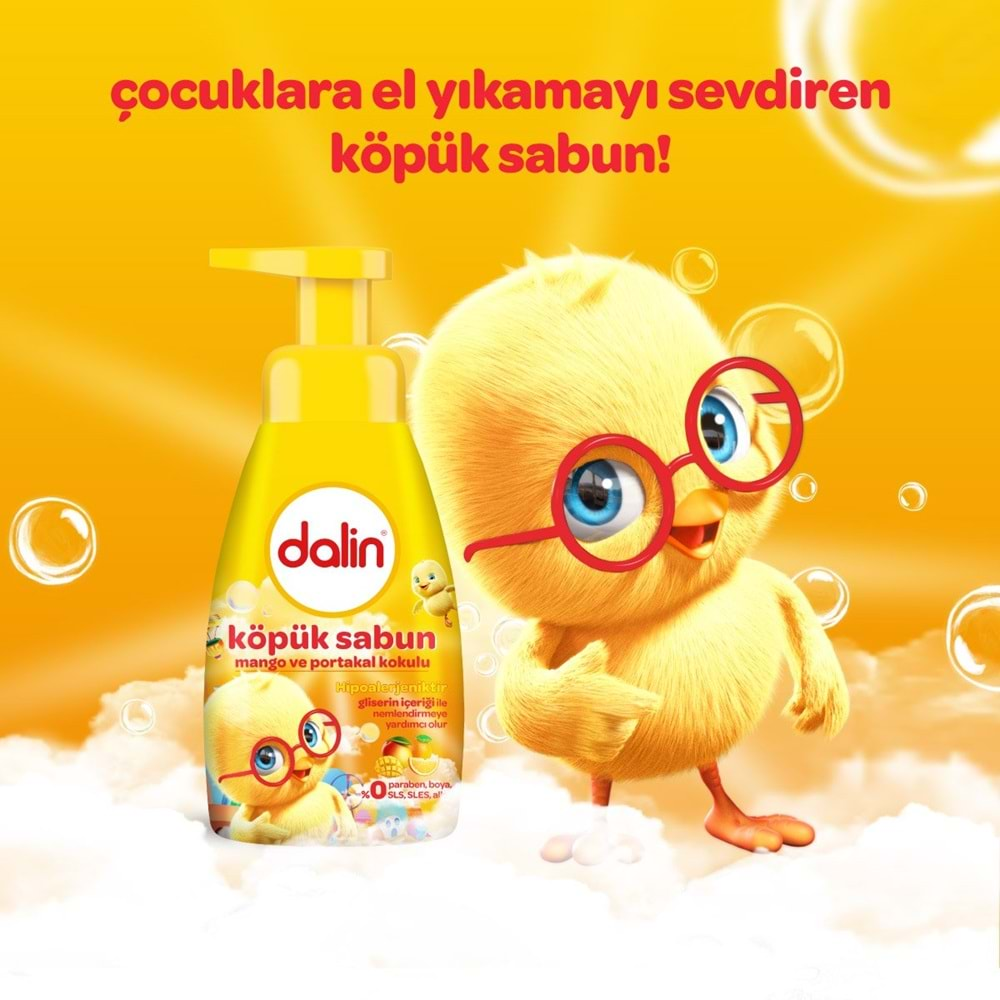 Dalin Köpük Sabun 200ML Mango ve Portakal Kokulu Çoçuklarınız İçin (6 Lı Set)