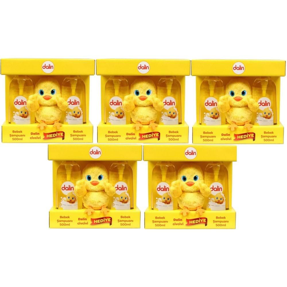 Dalin Bebek Şampuanı 500ML+500ML (Peluş Civciv Oyuncak Hediyeli) (5 Li Set)