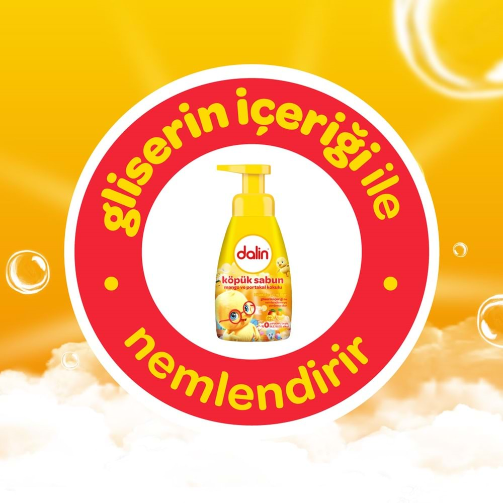 Dalin Köpük Sabun 200ML Mango ve Portakal Kokulu Çoçuklarınız İçin (12 Li Set)