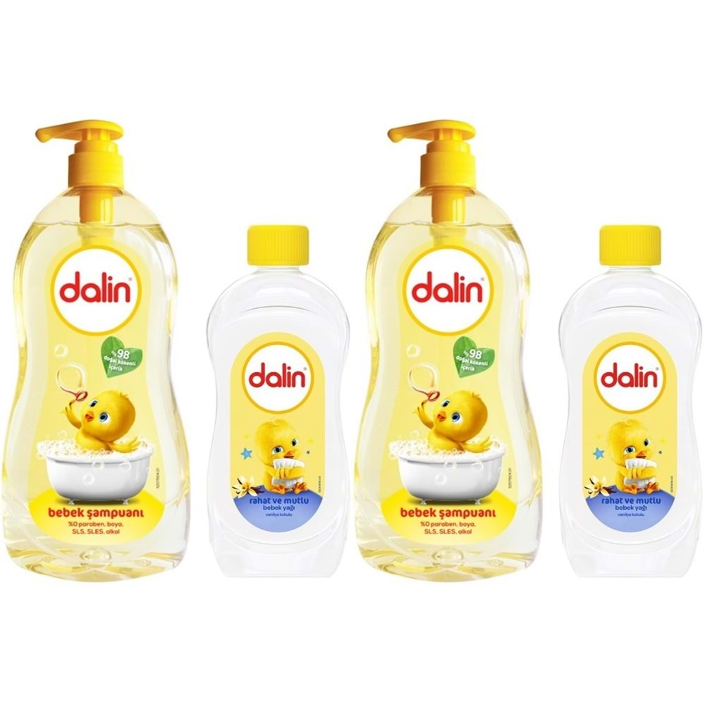 Dalin Bebek Şampuanı Klasik 700ML Pompalı + 100ML Bebek Yağı (Rahat ve Mutlu) (2 Li Set)