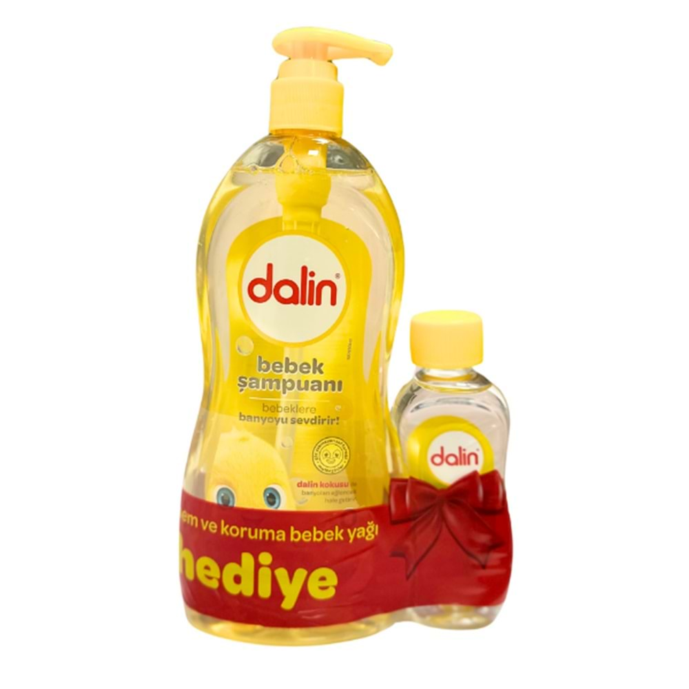 Dalin Bebek Şampuanı Klasik 700ML Pompalı + Bebek Yağı Hediye 100ML (Nem Koruma) (4 Lü Set)