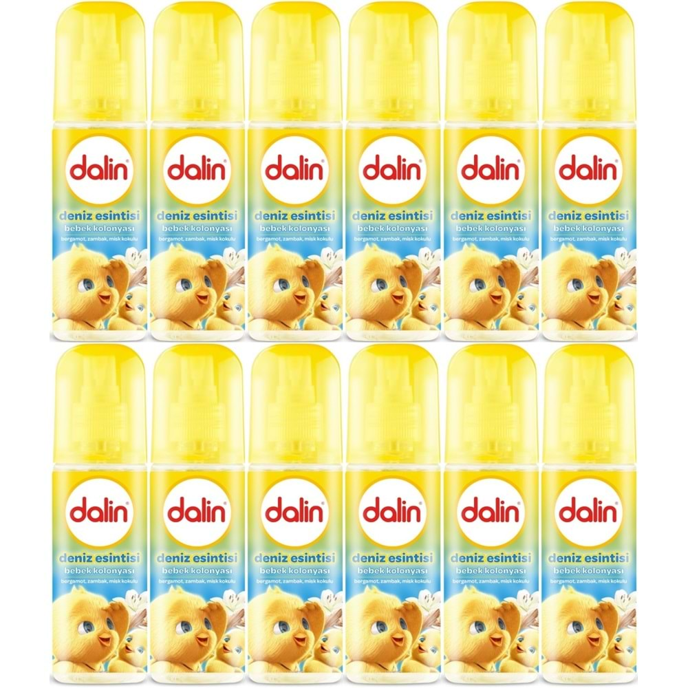 Dalin Bebek Kolonyası 150ML Deniz Esintisi (Bergomat-Zambak-Misk Kokulu) (12 Li Set)