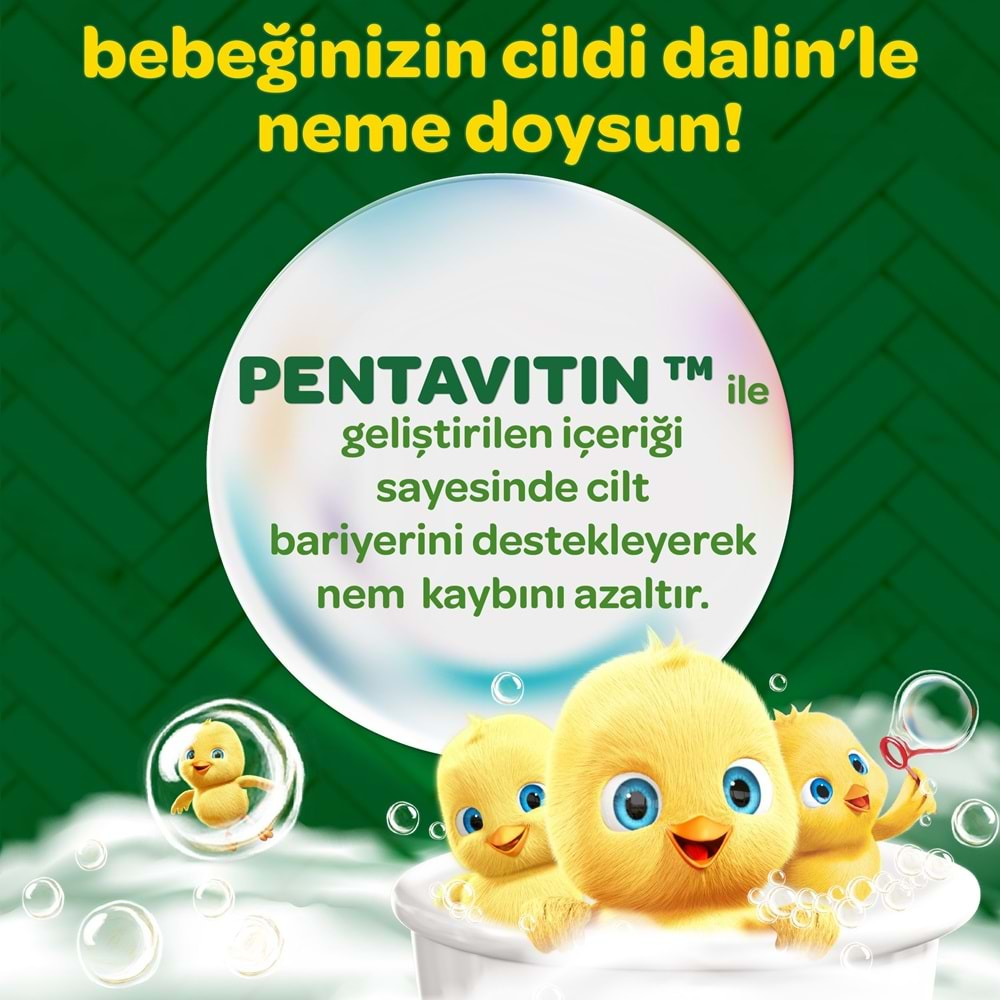 Dalin Bebek Saç & Vücut Şampuanı 700ML Nem ve Koruma Avakado Özlü (Pompalı) (12 Li Set)