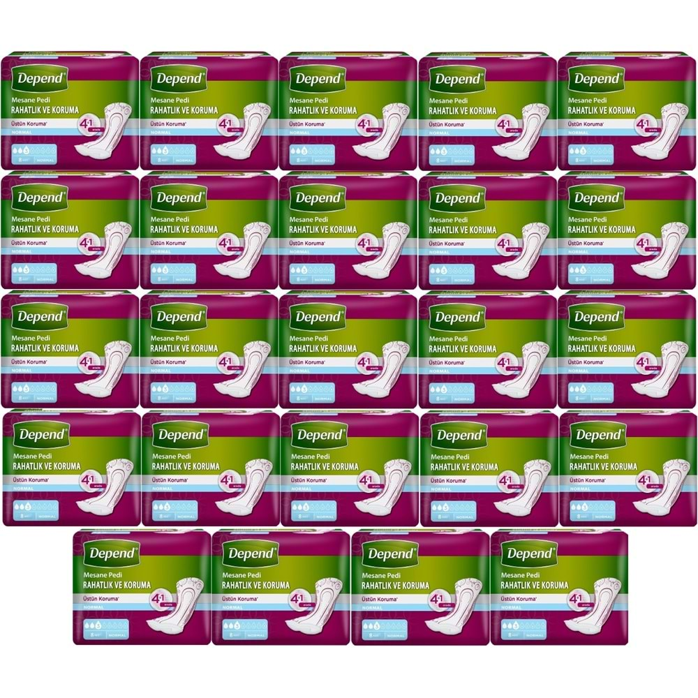 Depend Mesane Pedi Normal Rahatlık ve Koruma 192 Adet (24PK*8)