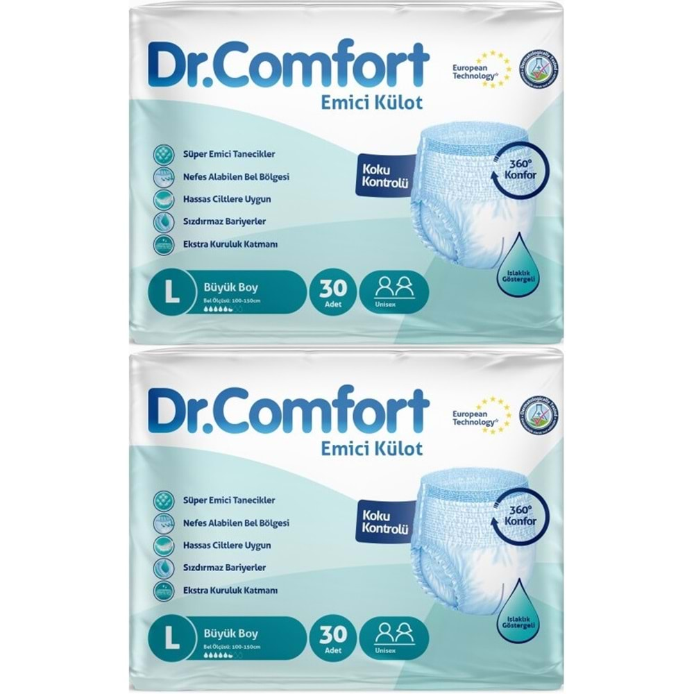 Dr.Comfort Hasta Bezi Yetişkin Emici Külot L-Büyük 60 Adet (2Pk*30)