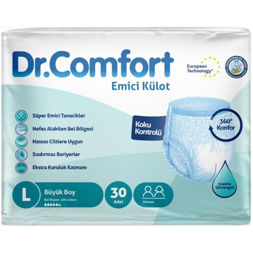 Dr.Comfort Hasta Bezi Yetişkin Emici Külot L-Büyük 60 Adet (2Pk*30)