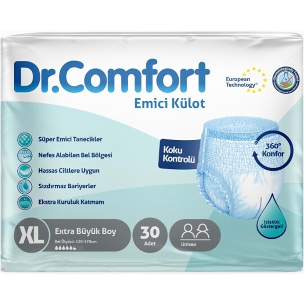 Dr.Comfort Hasta Bezi Yetişkin Emici Külot Ekstra Büyük (XL) 240 Adet (8Pk*30)