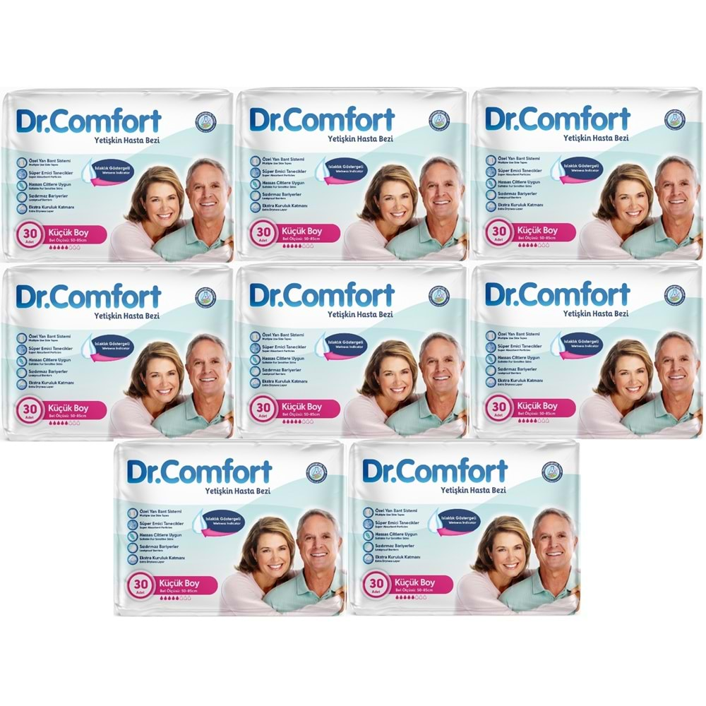 Dr.Comfort Yetişkin Hasta Bezi Bel Bantlı Tekstil Yüzeyli M - Orta - Medium 240 Adet (8PK*30)