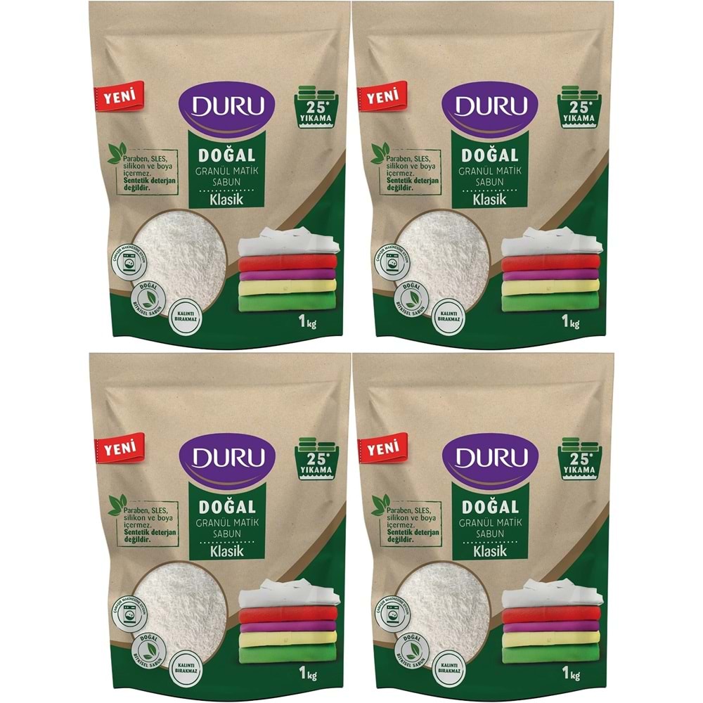 Duru Doğal Granül Matik Sabun Tozu Klasik 4KG (4PK*1) (100 Yıkama)