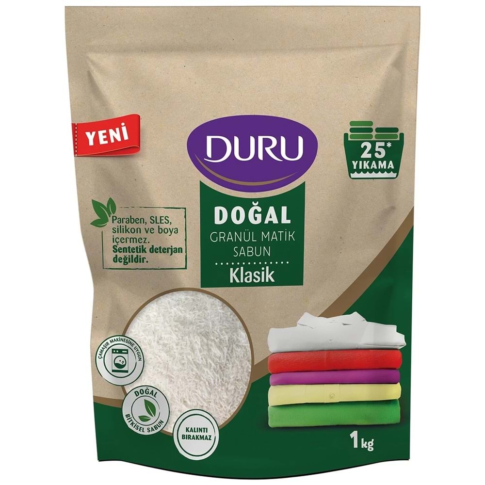 Duru Doğal Granül Matik Sabun Tozu Klasik 12KG (12PK*1) (300 Yıkama)