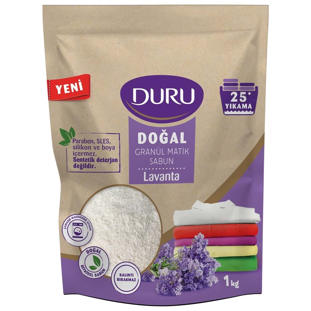 Duru Doğal Granül Matik Sabun Tozu Lavanta 12KG (12PK*1) (300 Yıkama)