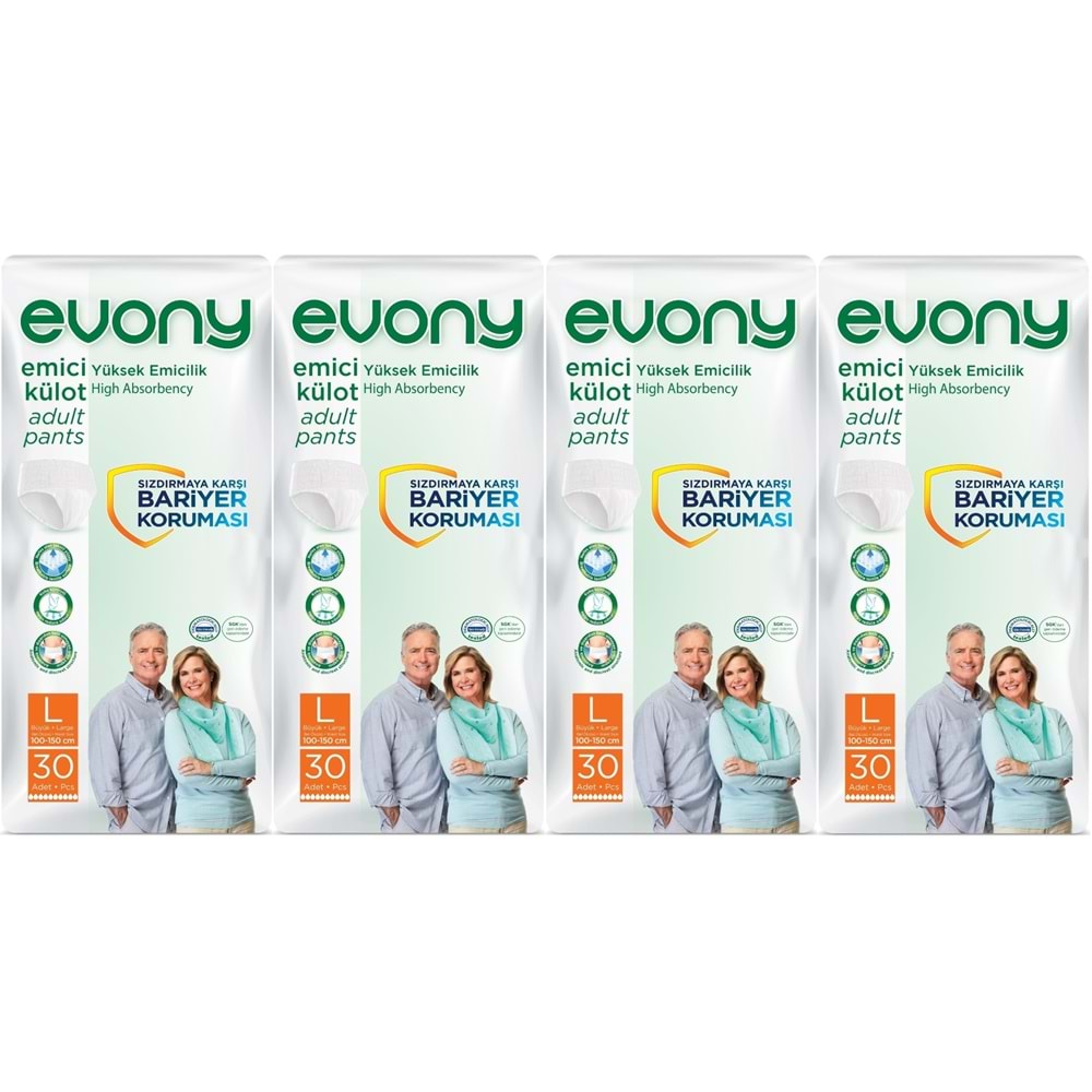 Evony Hasta Bezi Yetişkin Emici Külot L-Büyük 120 Adet (4PK*30)