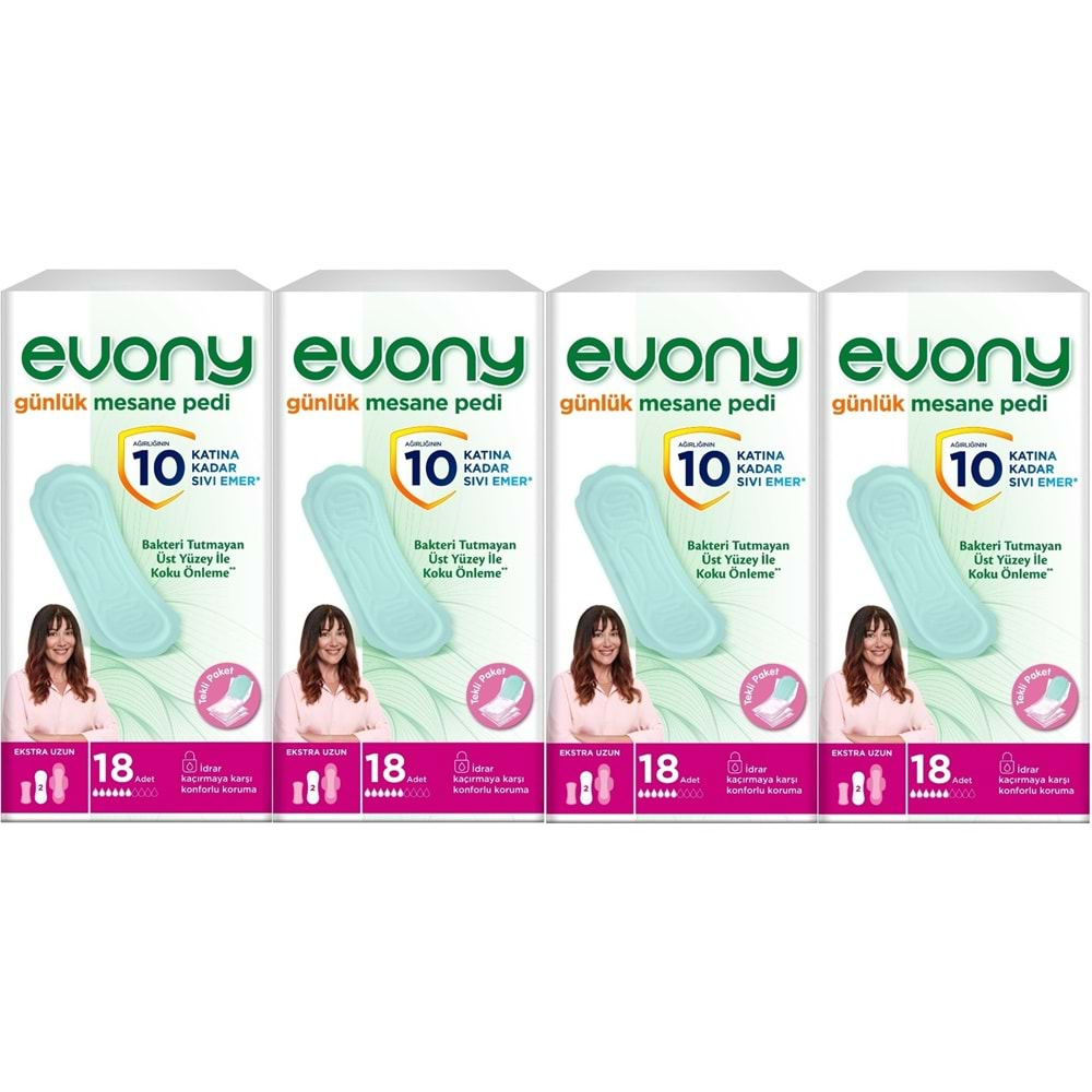 Evony Günlük Mesane Pedi Ekstra Uzun 72 Adet (4PK*18)