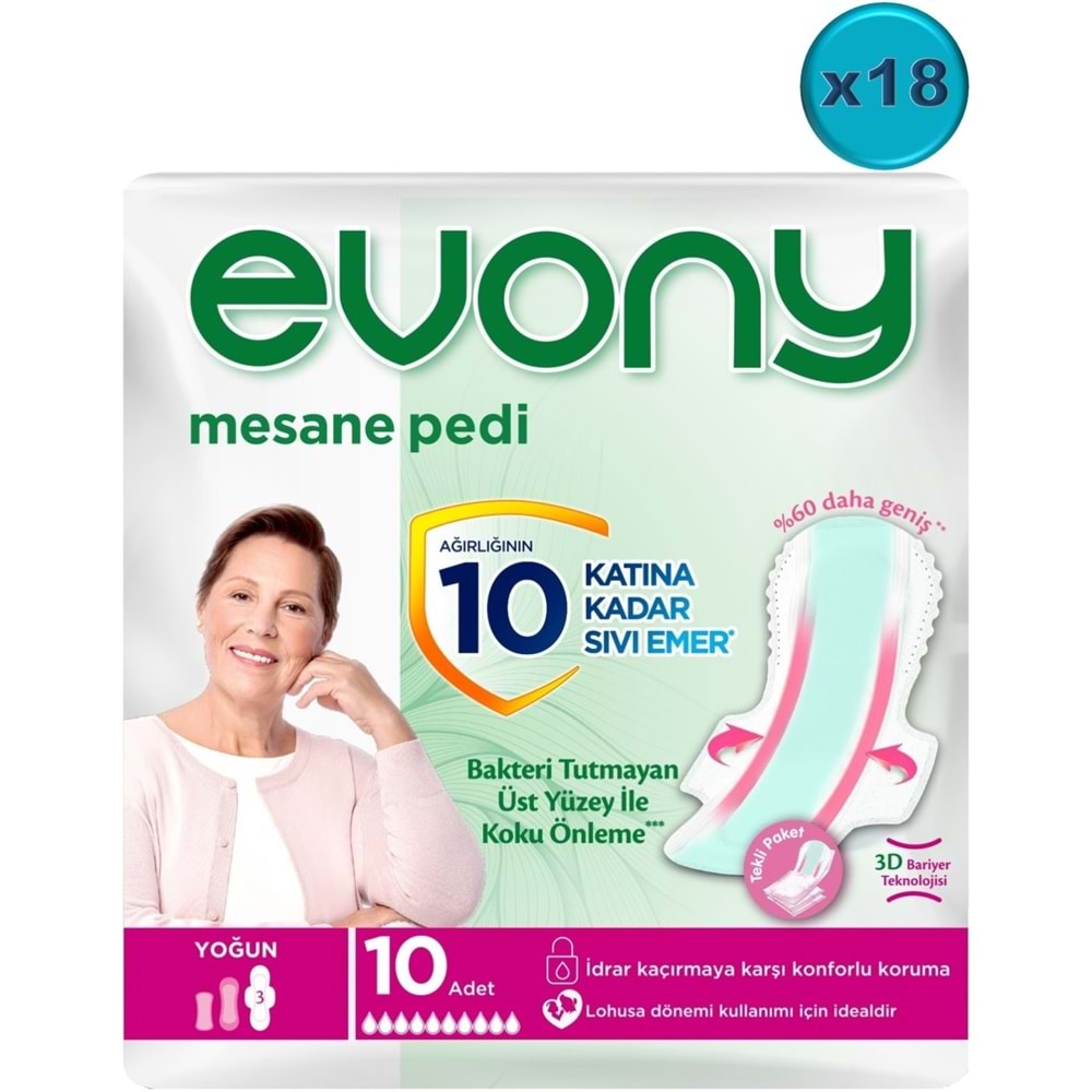 Evony Günlük Mesane Pedi Yoğun 180 Adet (18PK*10)