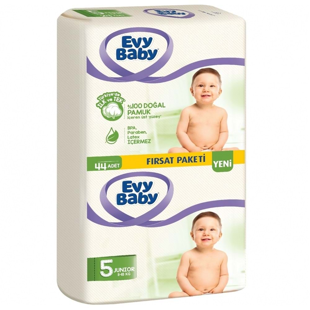 Evy Baby Bebek Bezi Beden:5 (11-18KG) Junior 132 Adet Aylık Fırsat Pk