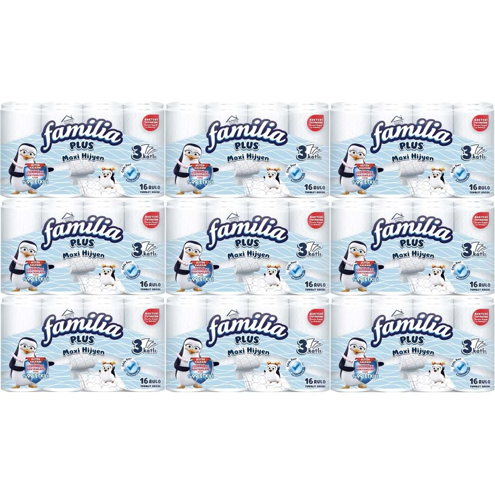 Familia Plus Tuvalet Kağıdı (3 Katlı) 144 Lü Set Maxi Hijyen (9PK*16)