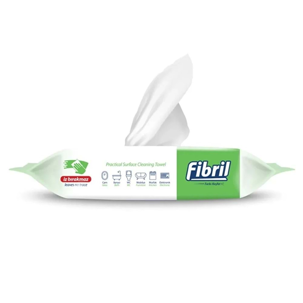 Fibril Yüzey Temizlik Havlusu 50 Yaprak XL Temizlik Kokulu 24 Lü Set 1200 Yaprak Plastik Kapaklı