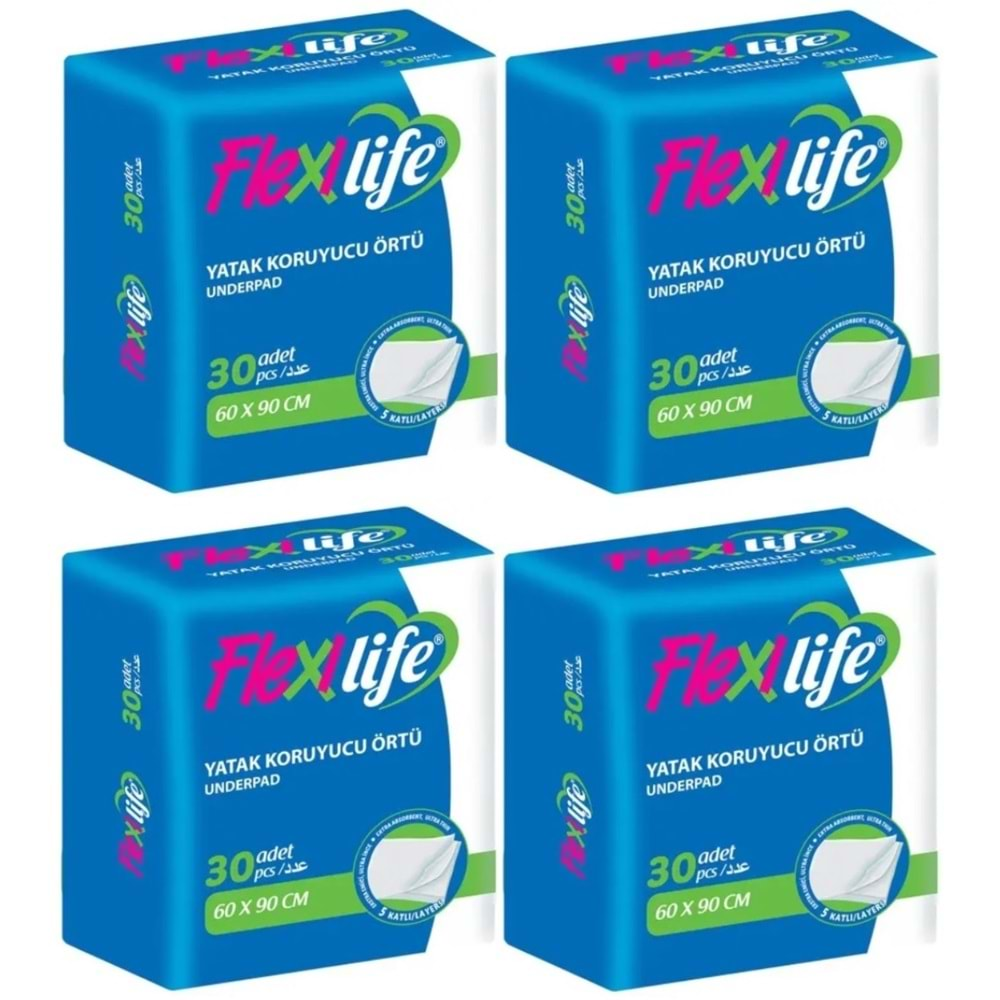 Flexi Life Hasta Alt Açma Yatak Koruyucu Örtü 60*90 Cm Klasik 120 Adet (4Pk*30)