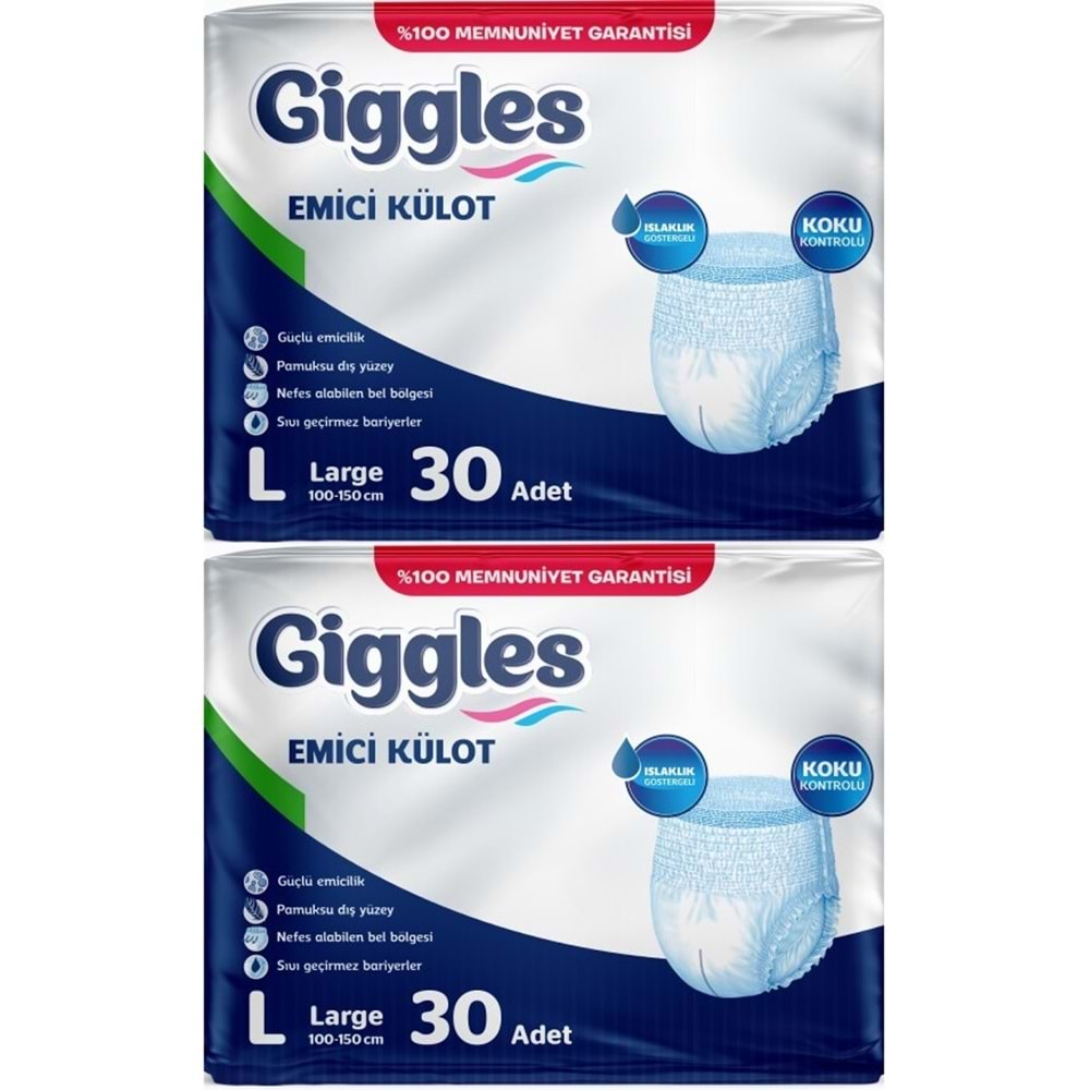 Giggles Hasta Bezi Yetişkin Emici Külot L-Büyük 60 Adet (2Pk*30)