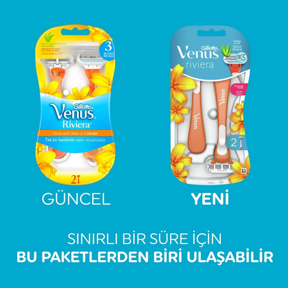 Gillette Venus Riviera Kullan At Kadın Tıraş Bıçağı 4 Lü Set (2PK*2)