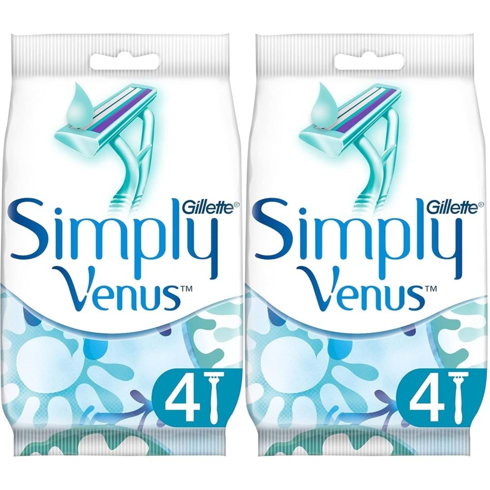 Gillette Simply Venus 2 Kullan At Kadın Tıraş Bıçağı 8 Li Set (2PK*4)