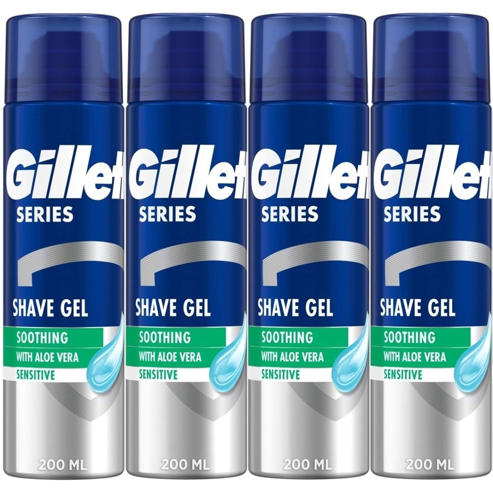 Gillette Traş Jeli Series 200ML Sensitive/Hassas/Yeşil (4PK*200ML)