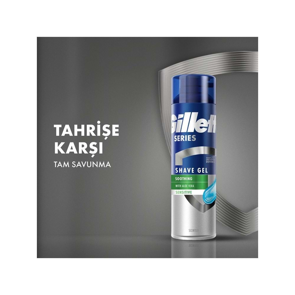 Gillette Traş Jeli Series 200ML Sensitive/Hassas/Yeşil (12PK*200ML)