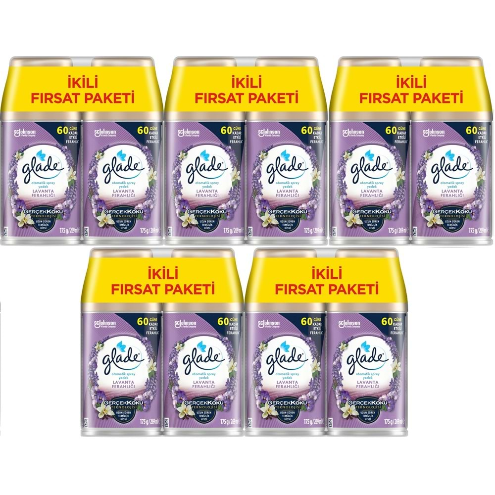 Glade Oda Kokusu Otomatik Sprey Yedek 269ML (10 Lu Set) Lavanta (5PK*2)