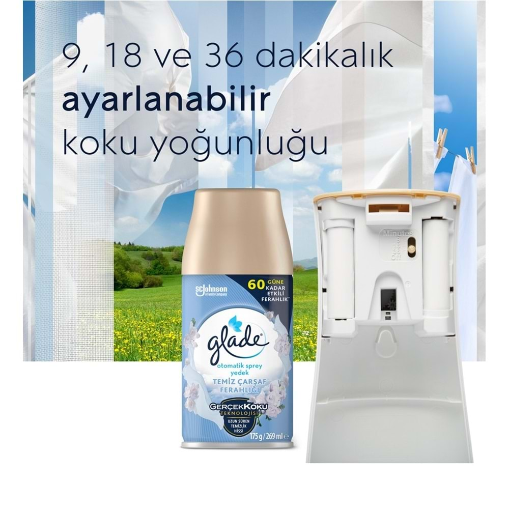 Glade Oda Kokusu Otomatik Sprey Yedek 269ML (4 Lü Set) Lavanta - Temiz Çarşaf Ferahlığı KARMA