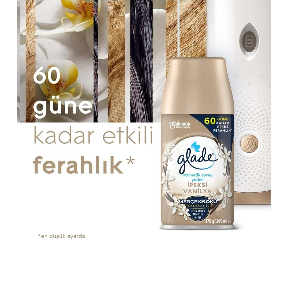 Glade Oda Kokusu Otomatik Sprey Yedek 269ML (4 Lü Set) İpeksi Vanilya, Çiçek - Temiz Çarşaf KARMA