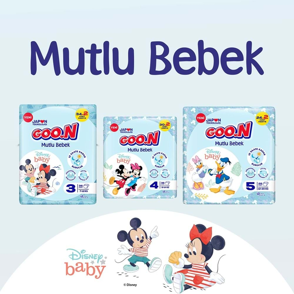 Goon Mutlu Bebek Bebek Bezi Beden:5 (12-20Kg) Junior 200 Adet Ekonomik Fırsat Pk