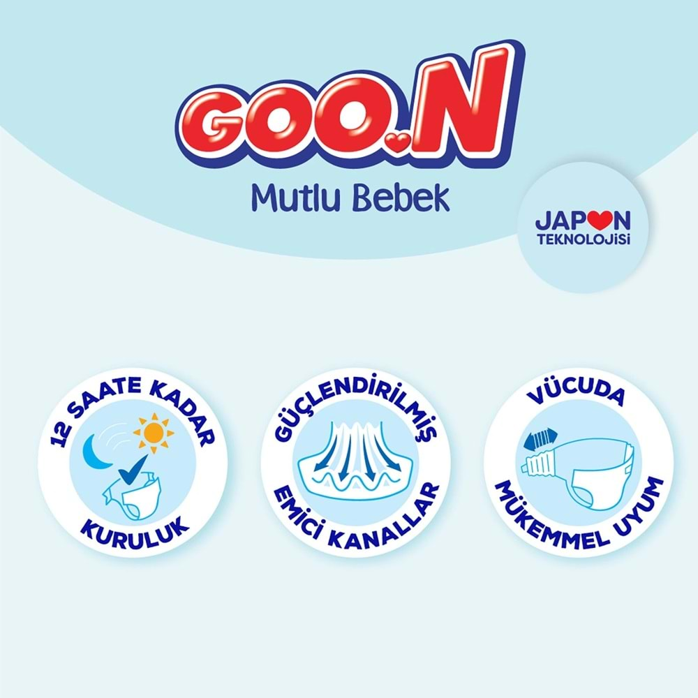 Goon Mutlu Bebek Bebek Bezi Beden:5 (12-20Kg) Junior 300 Adet Aylık Fırsat Pk