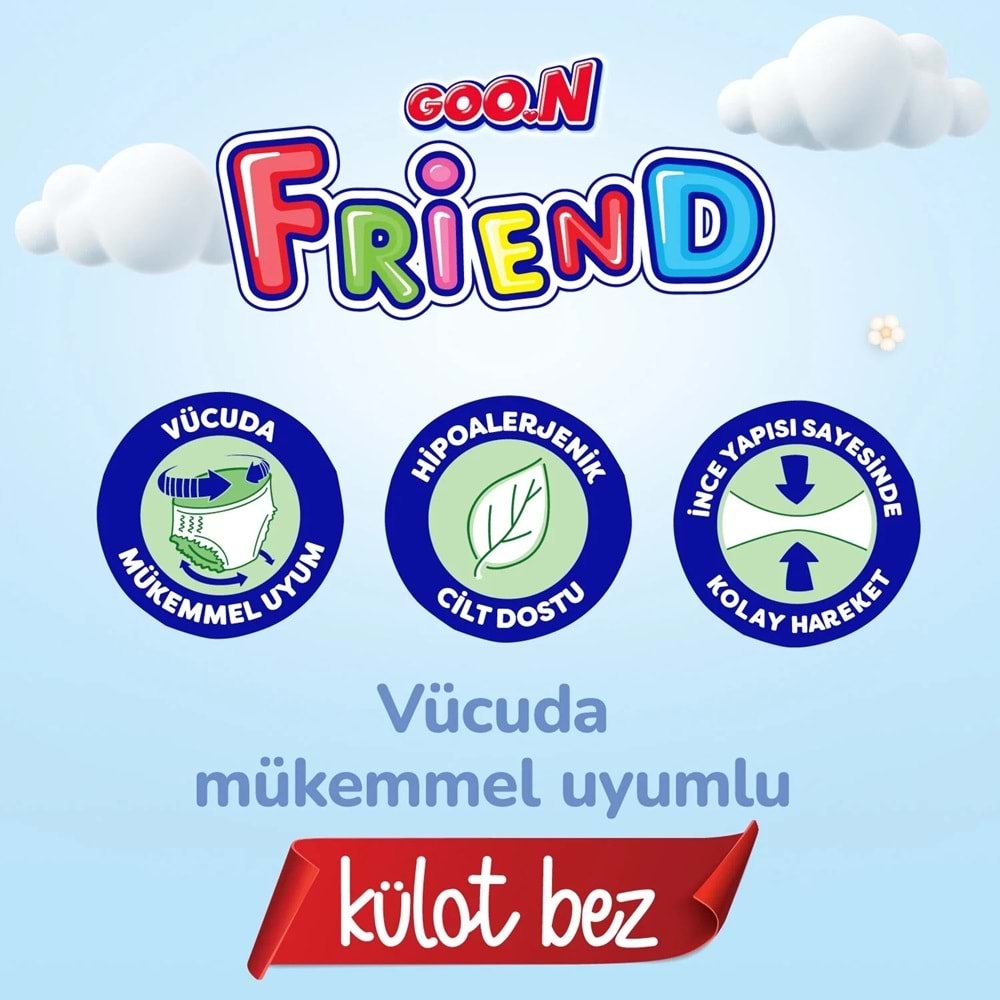 Goon Friend Külot Bebek Bezi Beden:5 (12-17KG) Junior 144 Adet Ekonomik Fırsat Pk