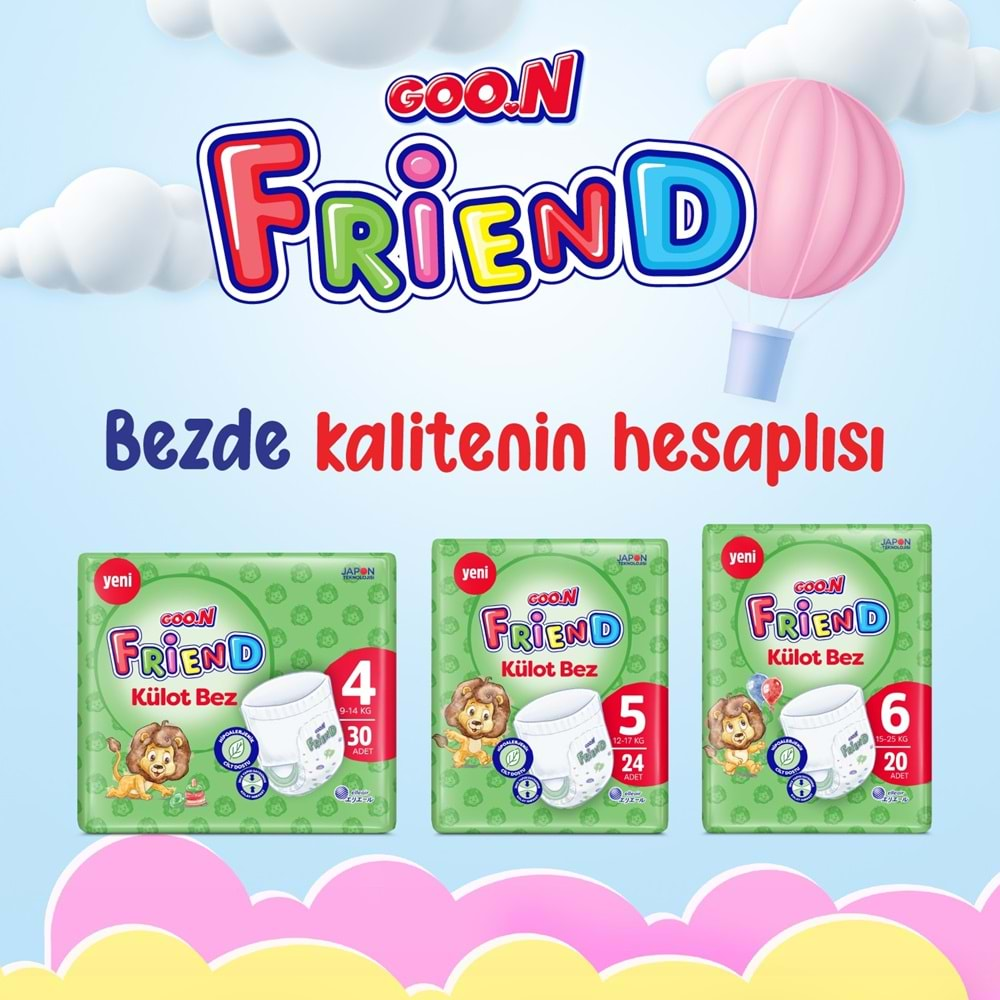 Goon Friend Külot Bebek Bezi Beden:5 (12-17KG) Junior 144 Adet Ekonomik Fırsat Pk