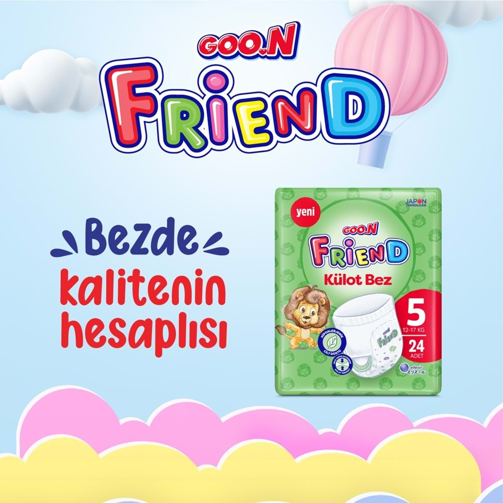 Goon Friend Külot Bebek Bezi Beden:5 (12-17KG) Junior 288 Adet Avantaj Fırsat Pk