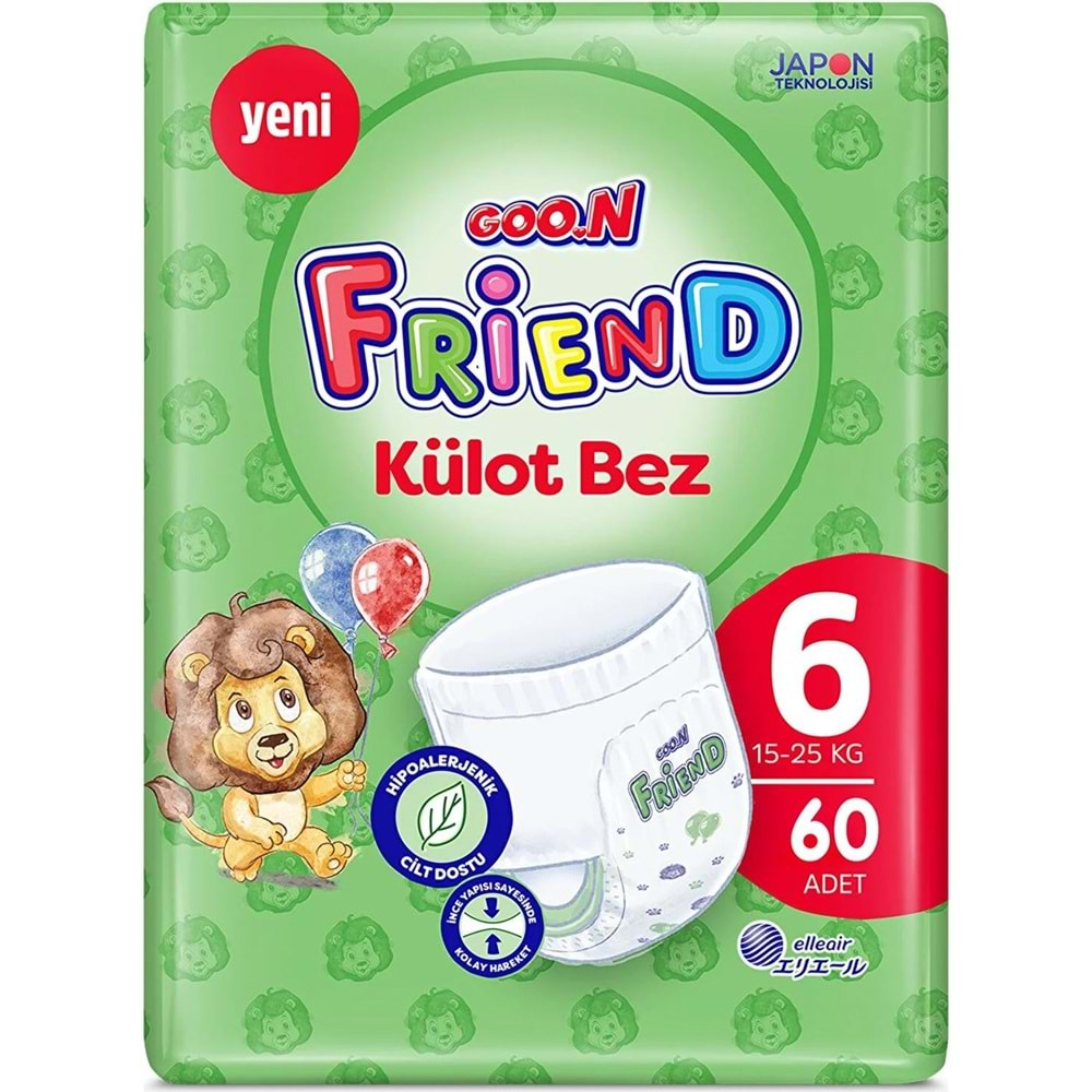 Goon Friend Külot Bebek Bezi Beden:6 (15-25KG) Extra Large 180 Adet Aylık Fırsat Pk