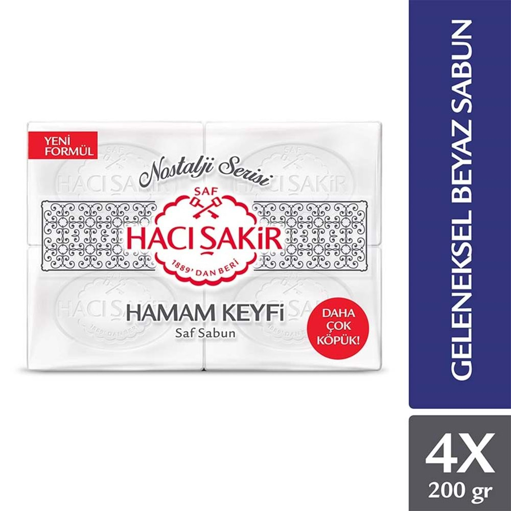 Hacı Şakir Sabun 800GR Hamam Keyfi (Nostalji Serisi) (4 Lü Set)