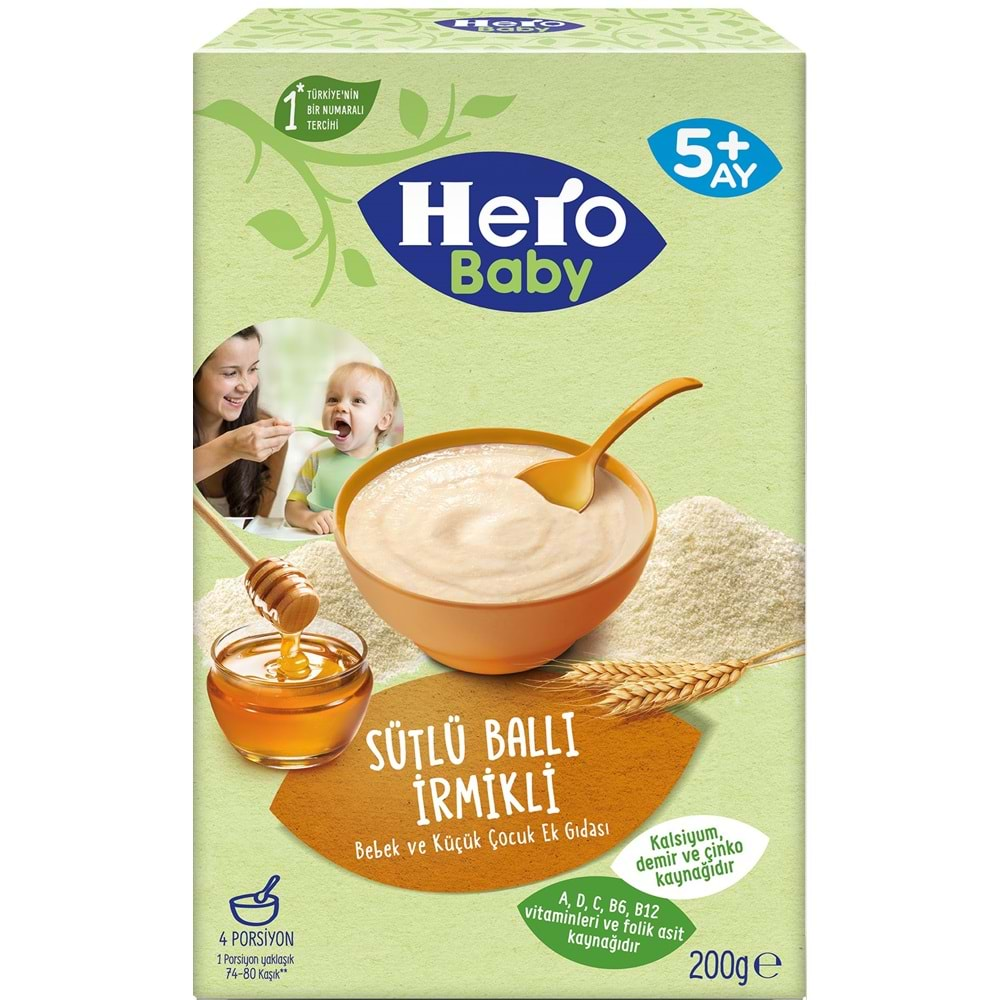 Hero Baby Kaşık Maması 200GR Sütlü Ballı İrmikli 3 Lü Set