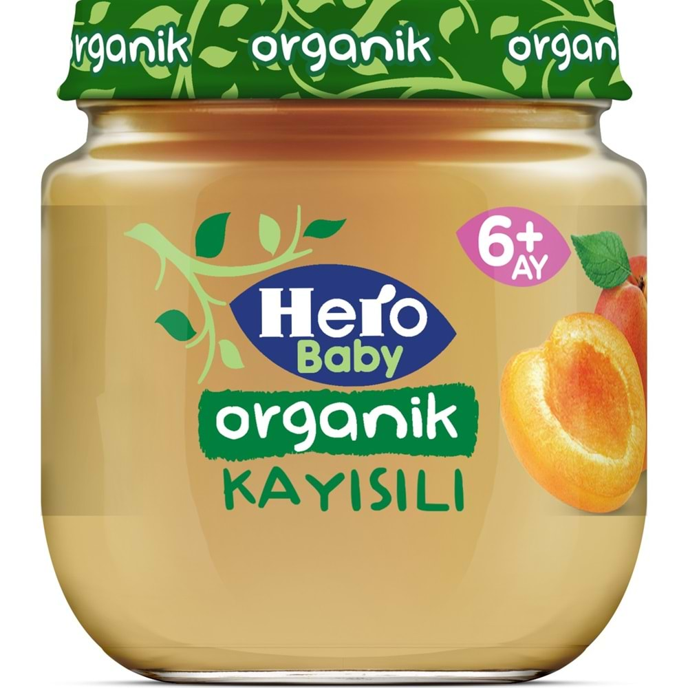 Hero Baby Kavanoz Maması 120GR Organik Kayısılı (12 Li Set)