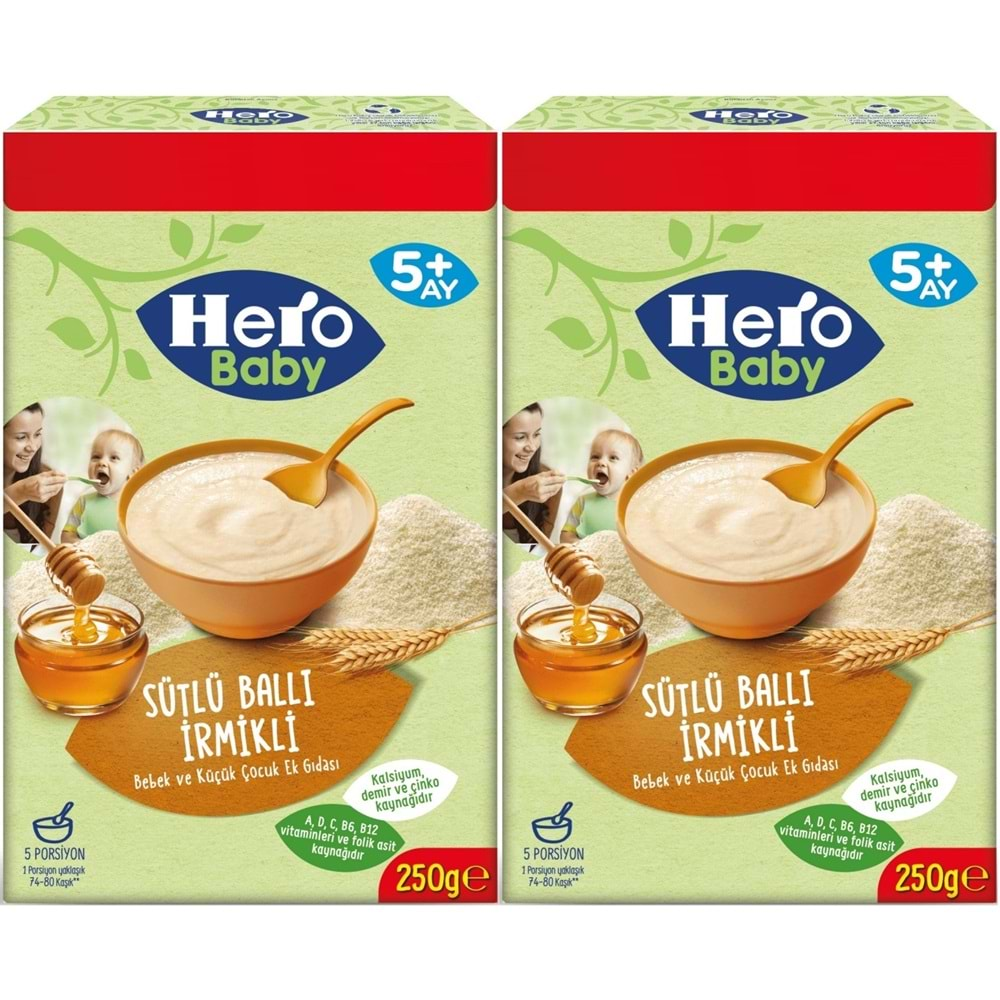 Hero Baby Kaşık Maması 250GR Sütlü Ballı İrmikli (Avantaj Pk) (2 Li Set)