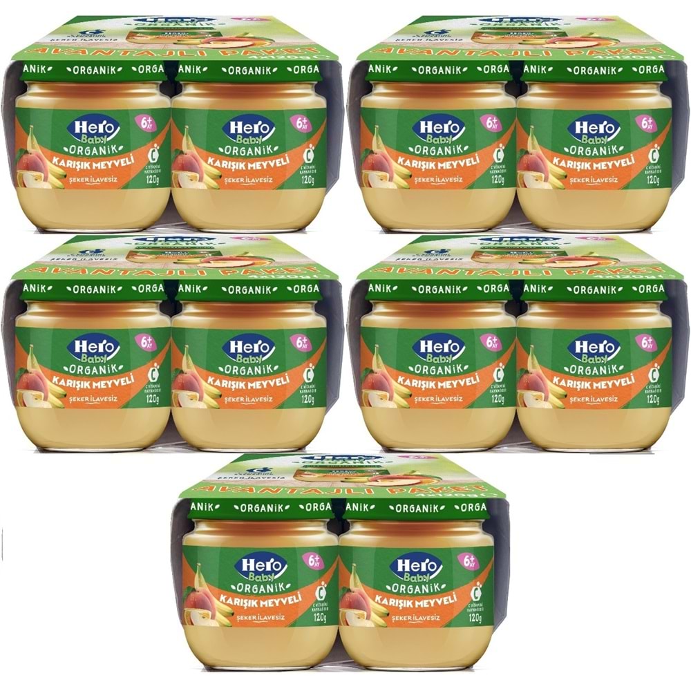 Hero Baby Kavanoz Maması 120GR Avantaj Pk (20 Li Set) Karışık Meyveli (5PK*4)